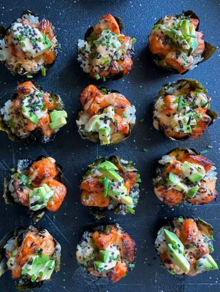 spicy salmon rice muffins
