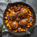 One-Pan Honey Garlic Chicken with Sweet Potatoes